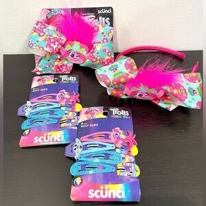 scunci Trolls World Tour Headpiece, Hair Clip, 16 Snap Clips